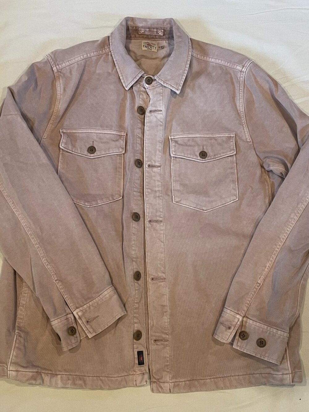 Faherty L Mens Button-Up Workshirt Utility Jacket